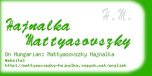 hajnalka mattyasovszky business card